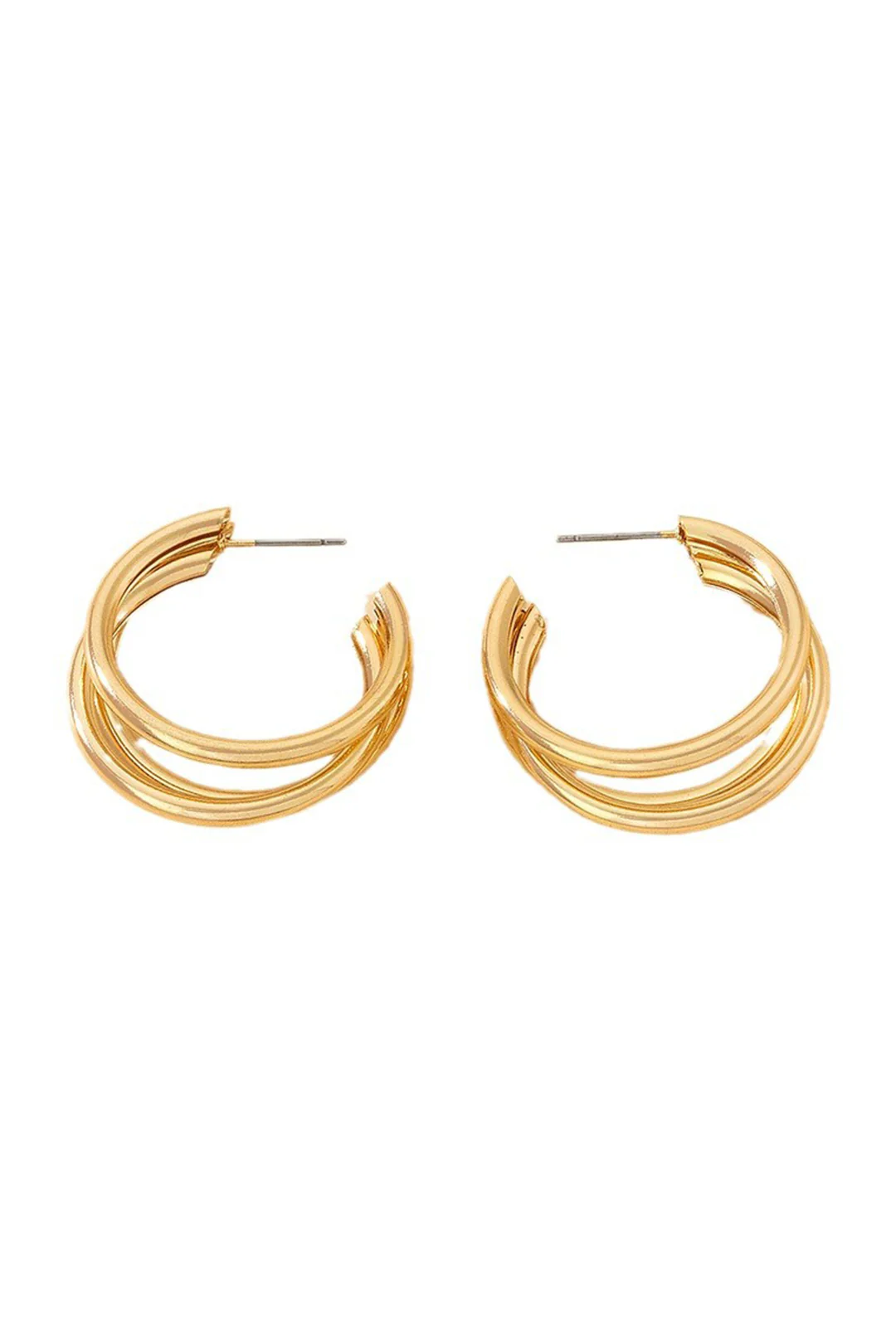 Layer Circle Metal Earrings - Image 3