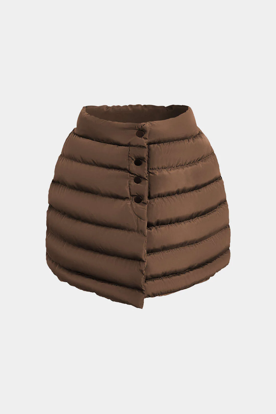 Solid Button Up Puffer Mini Skirt - Image 10