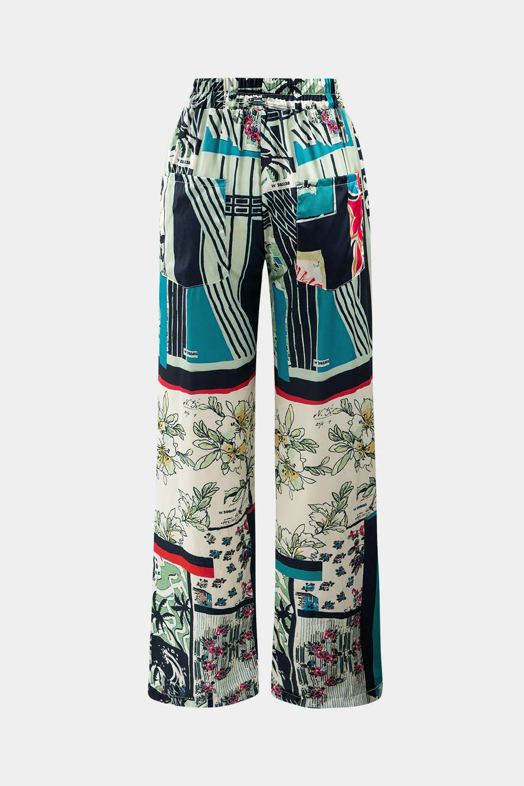 Floral Print High Waisted Straight Leg Pants - Image 10
