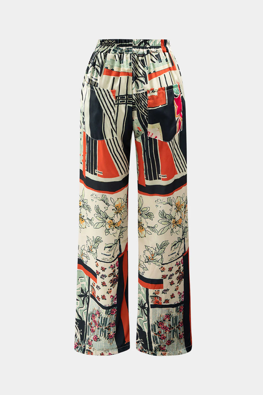 Floral Print High Waisted Straight Leg Pants - Image 7