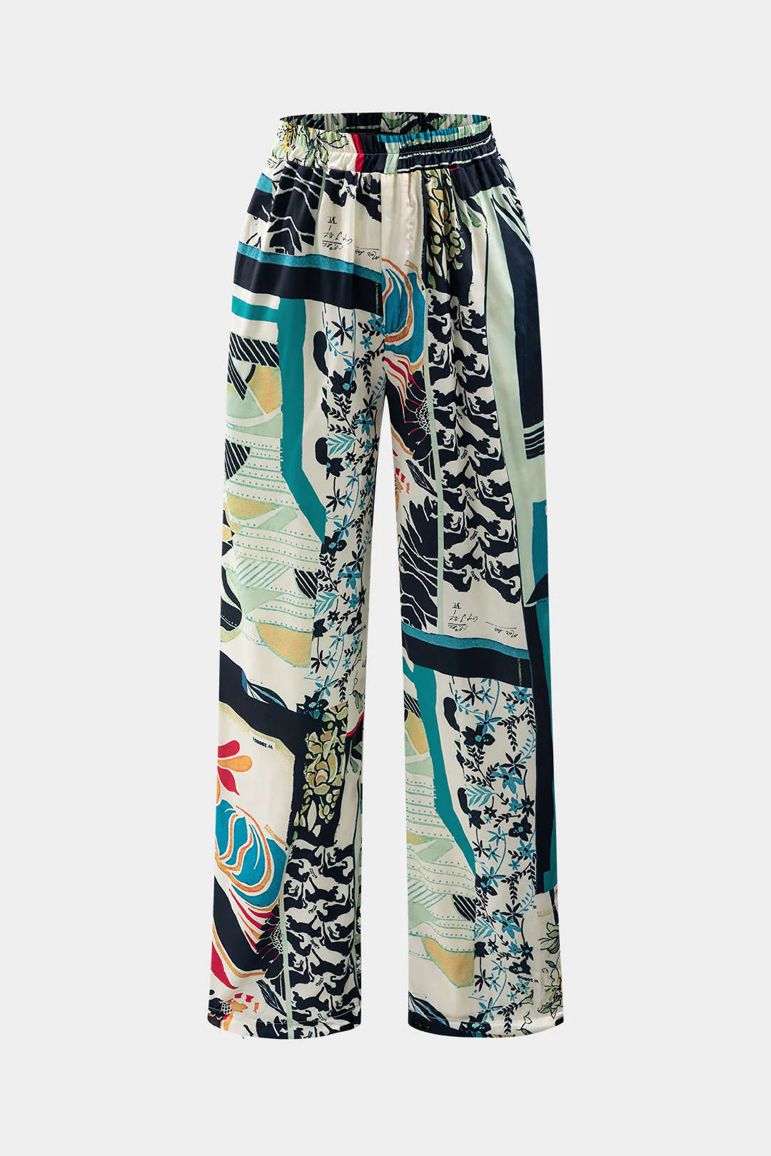 Floral Print High Waisted Straight Leg Pants - Image 9