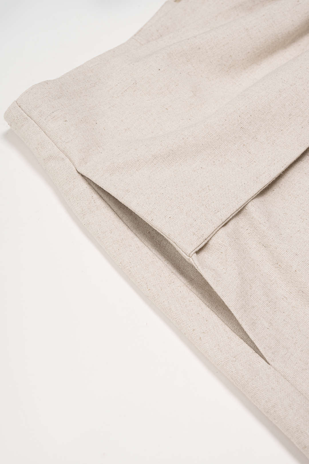 Linen Knotted Zipper Wide Leg Shorts - Image 4