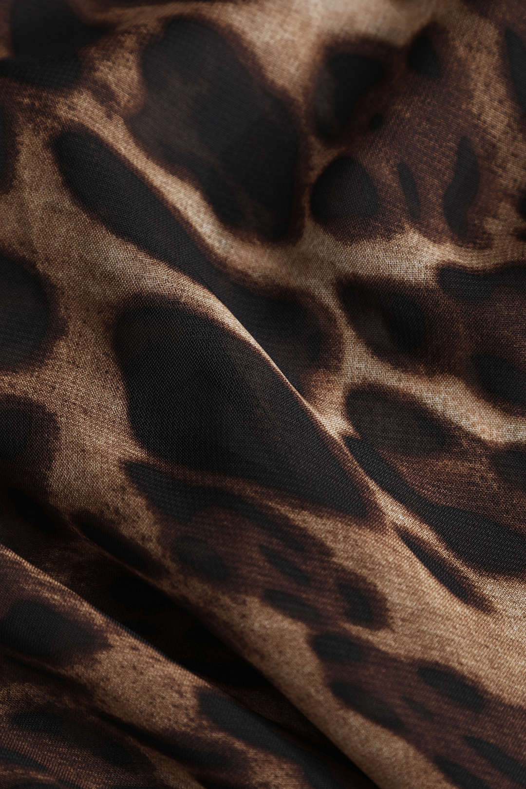 Leopard Print Sheer Draped Maxi Dress - Image 4