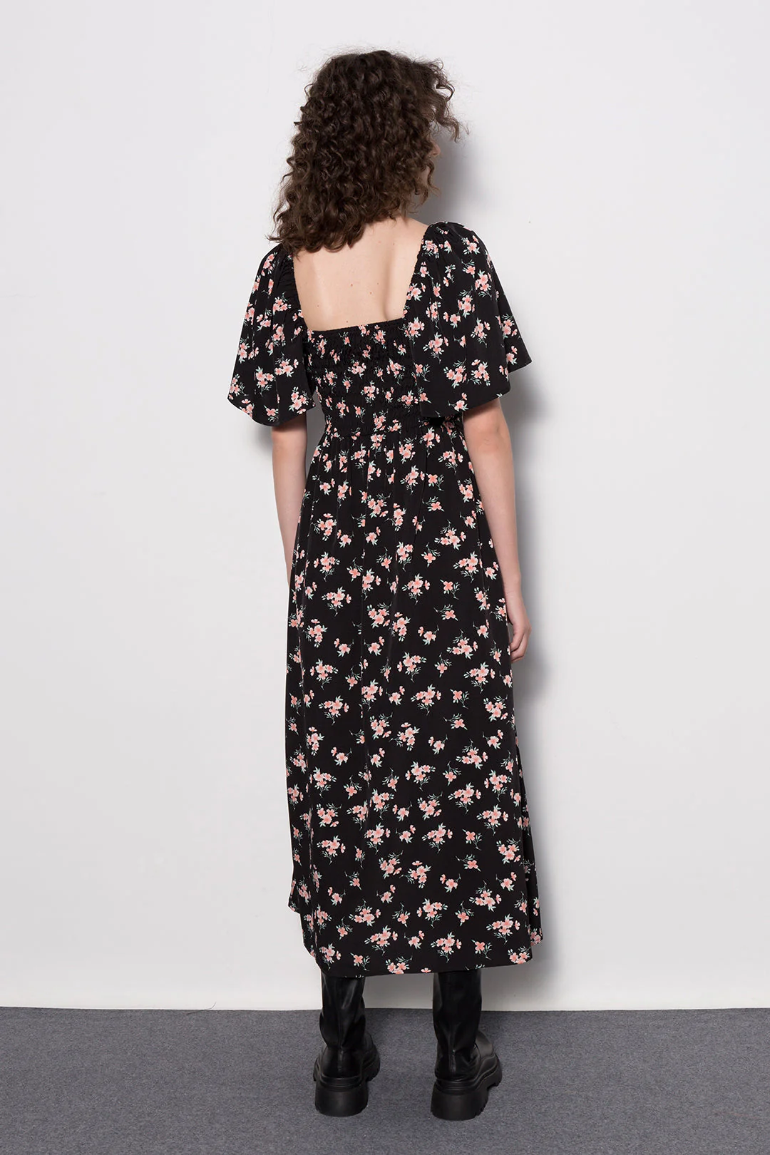 Floral Tie Front Midi Dress - Image 3