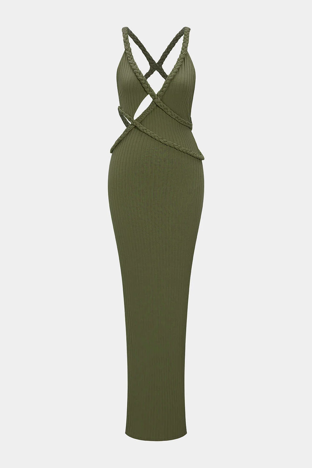 Asymmetrical Braided Backless Sleeveless Maxi Dress - Image 5