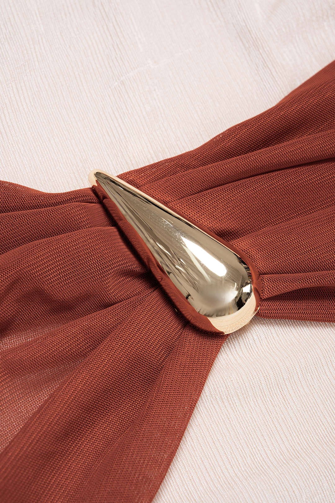 Mesh Metallic Asymmetrical Ruched Tube Top And Knotted Skirt Set - Image 5