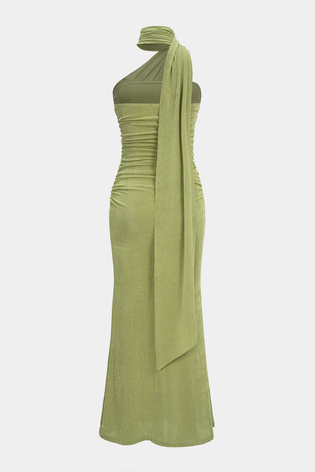 Solid High Waist Strapless Sleeveless Maxi Dress - Image 3