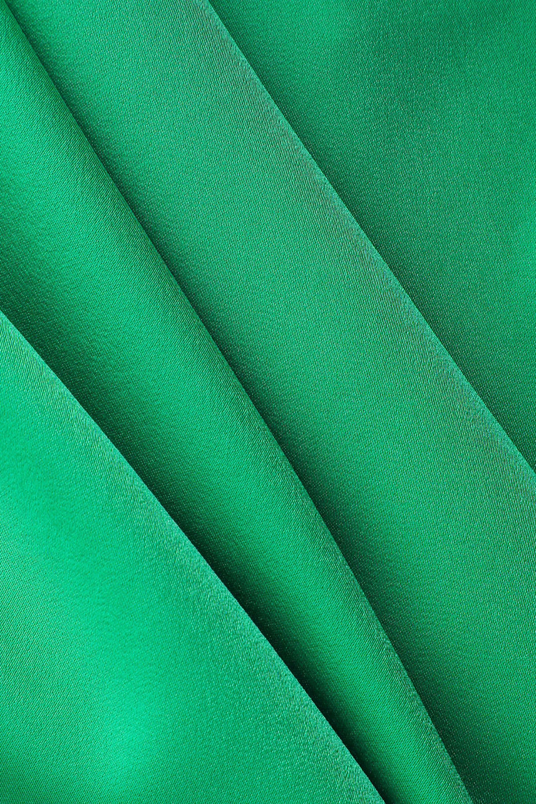 V-neck Satin Pleated Ruched Dress With Neck Scarf - Image 3