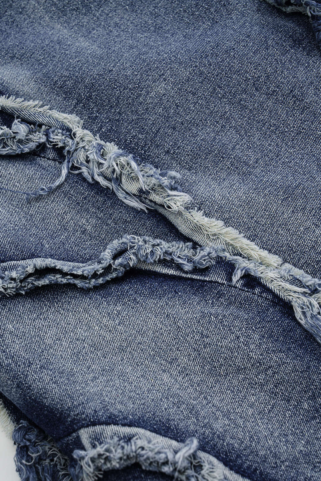 Asymmetric Frayed Denim Mini Dress - Image 4