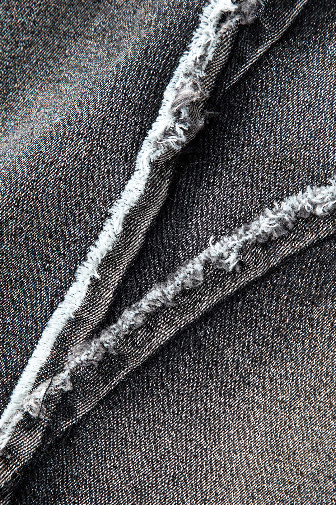 Asymmetric Frayed Denim Mini Dress - Image 9