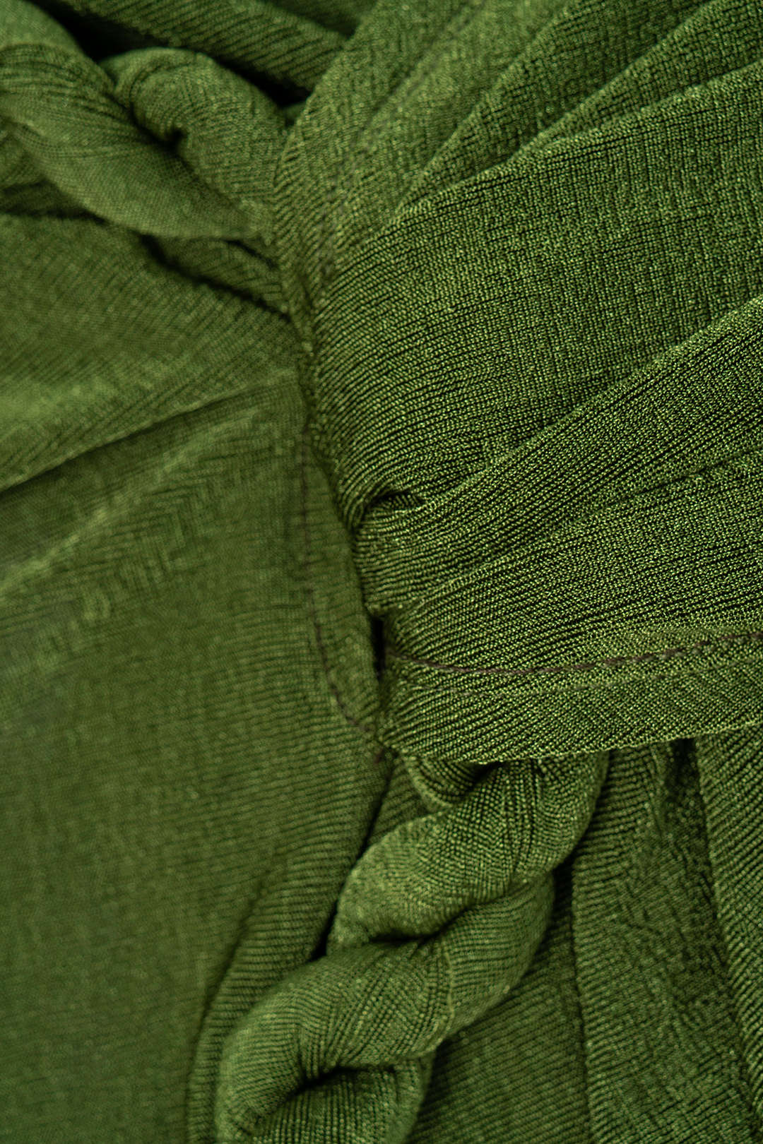 Draped Cowl Neck Twist Knot Asymmetrical Sleeveless Mini Dress - Image 3