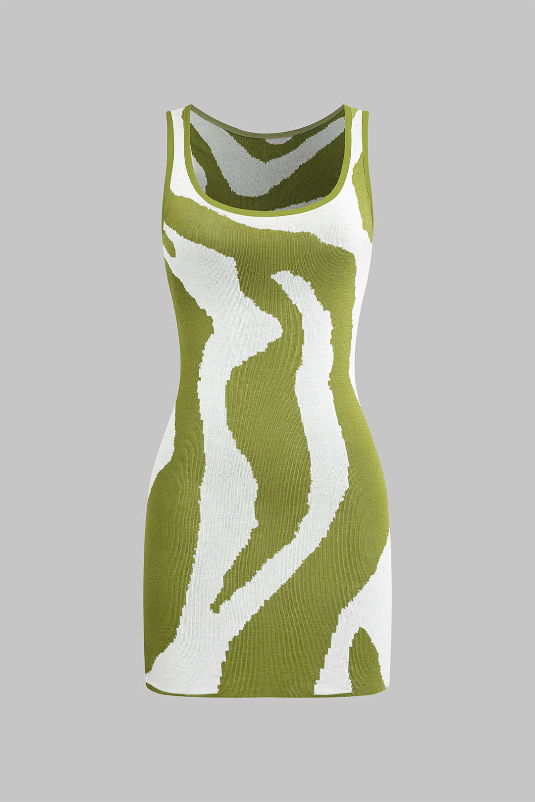 Contrast Sleeveless Knit Mini Dress - Image 4