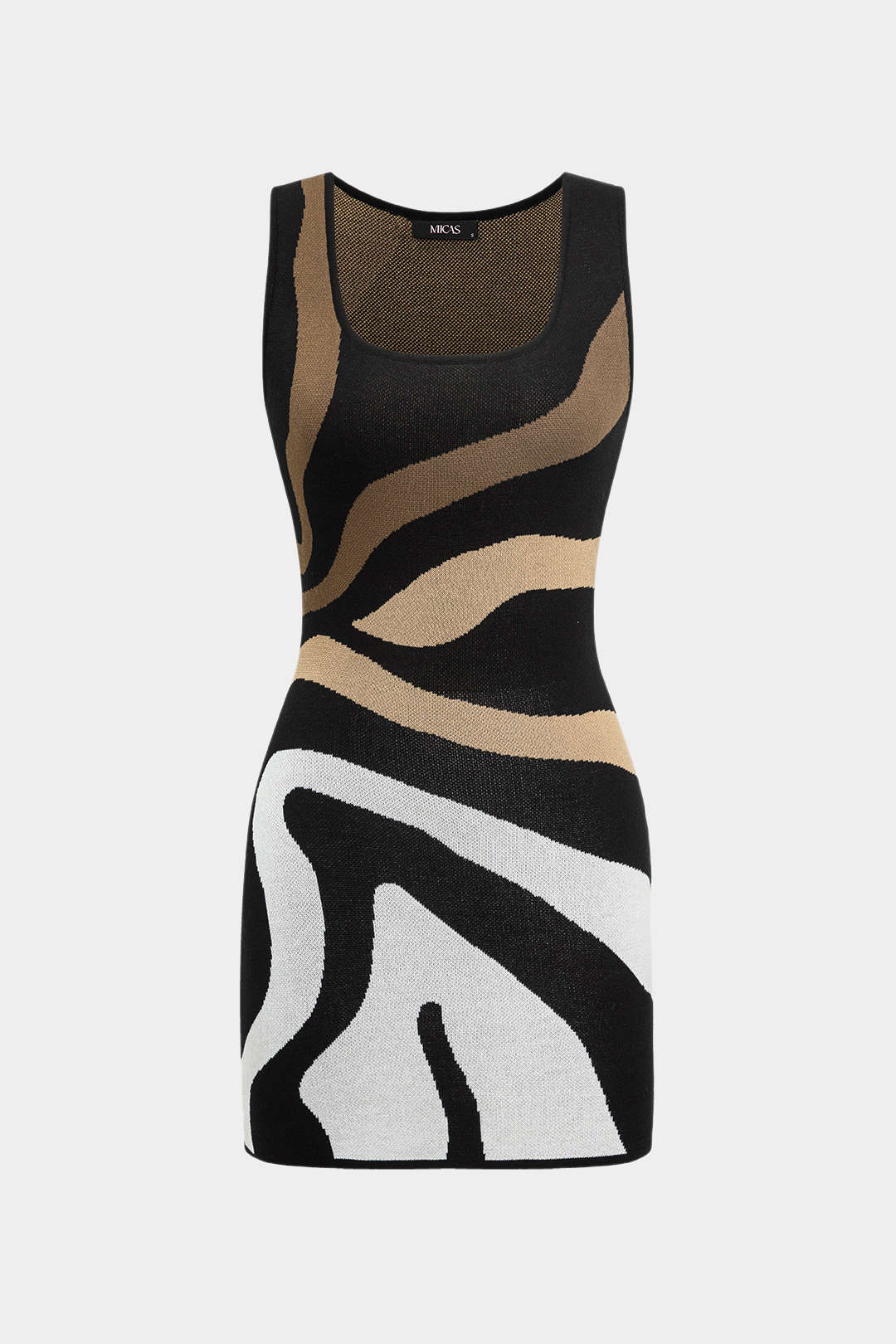 Contrast Sleeveless Knit Mini Dress - Image 7