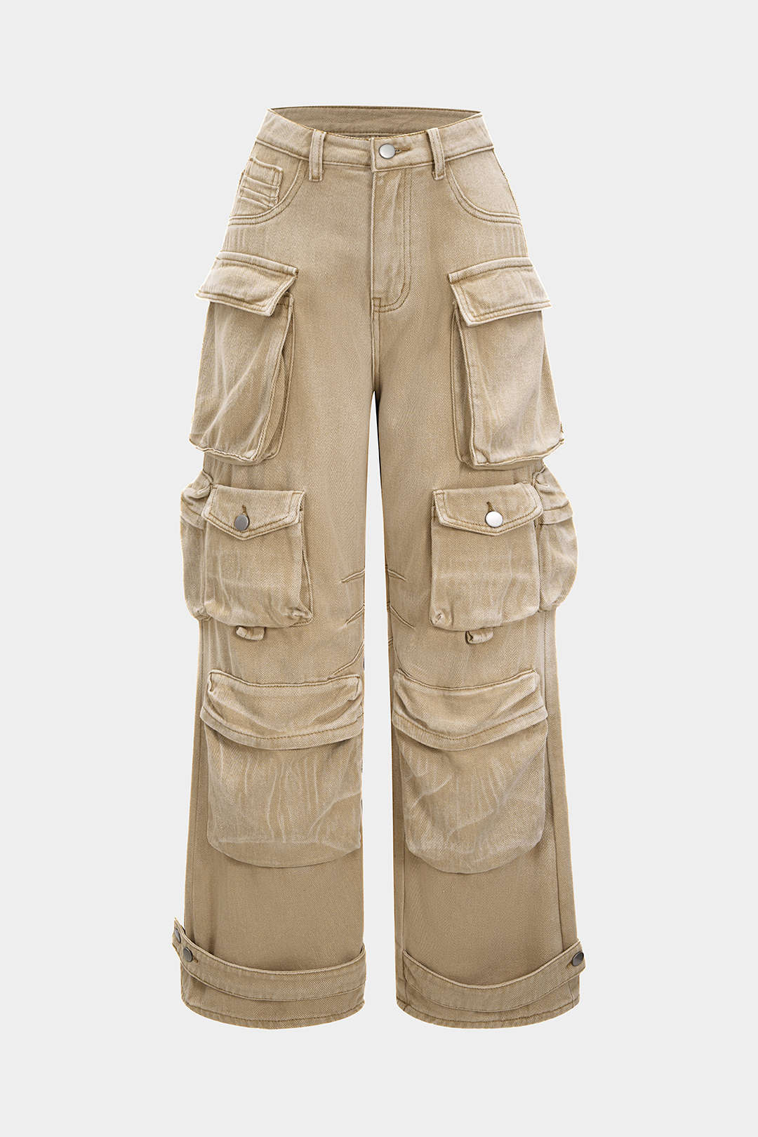 Ombre Multi Pocket Wide Leg Cargo Jeans - Image 9