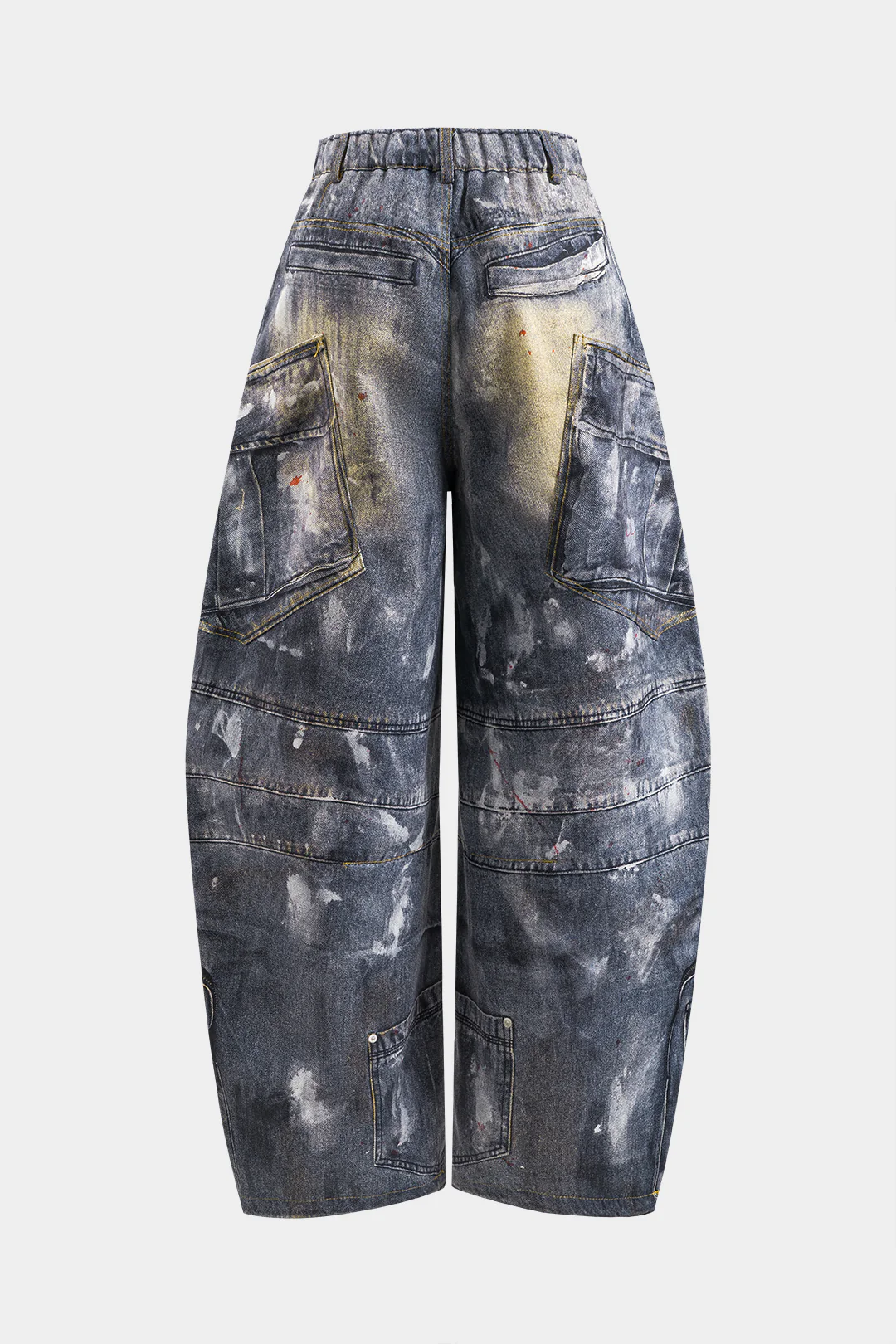 Abstract Print Pocket Barrel Trousers - Image 4