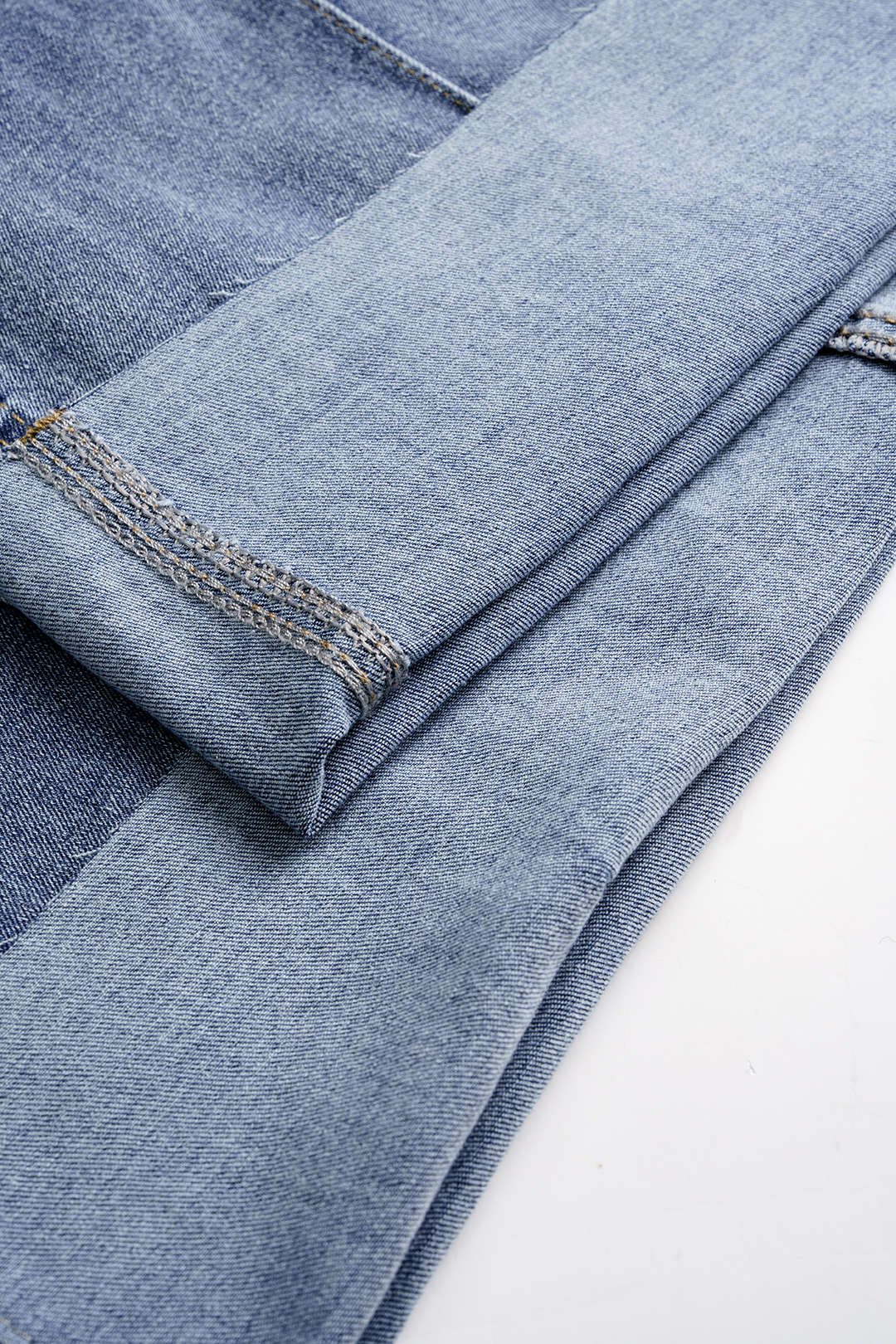 Denim High Waist Cuffed Straight Leg Jeans - Image 4