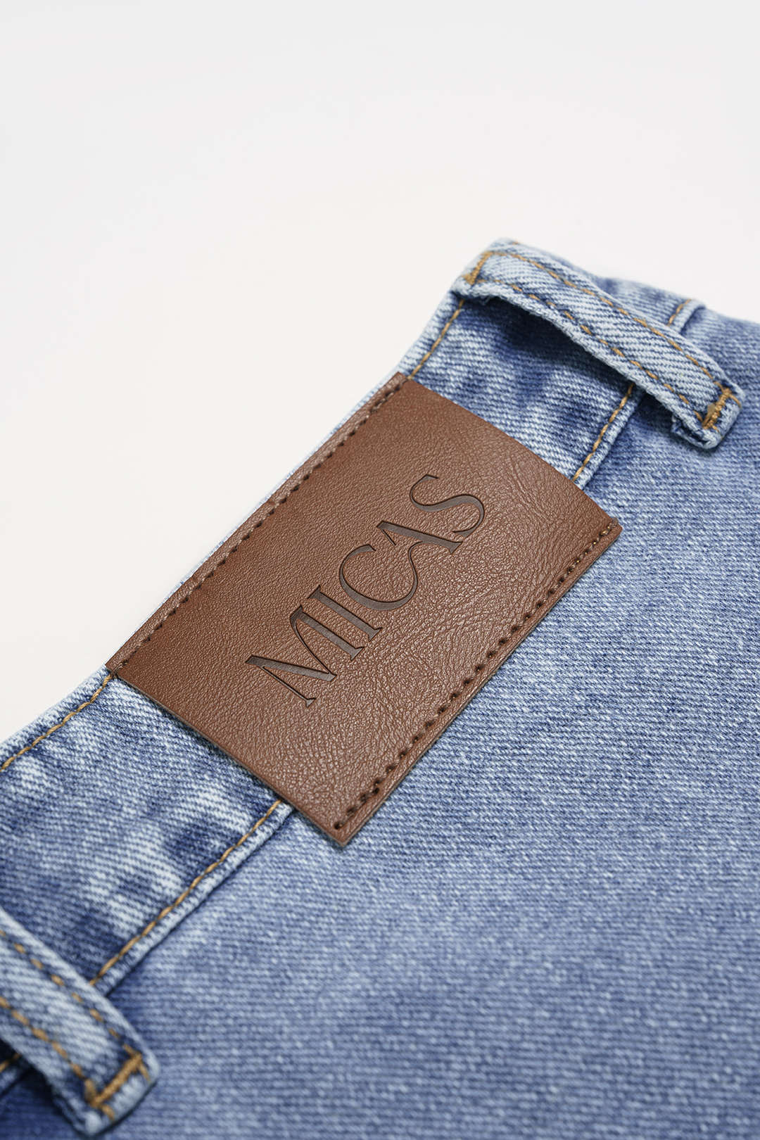 Denim Asymmetrical Pocket Shorts - Image 4