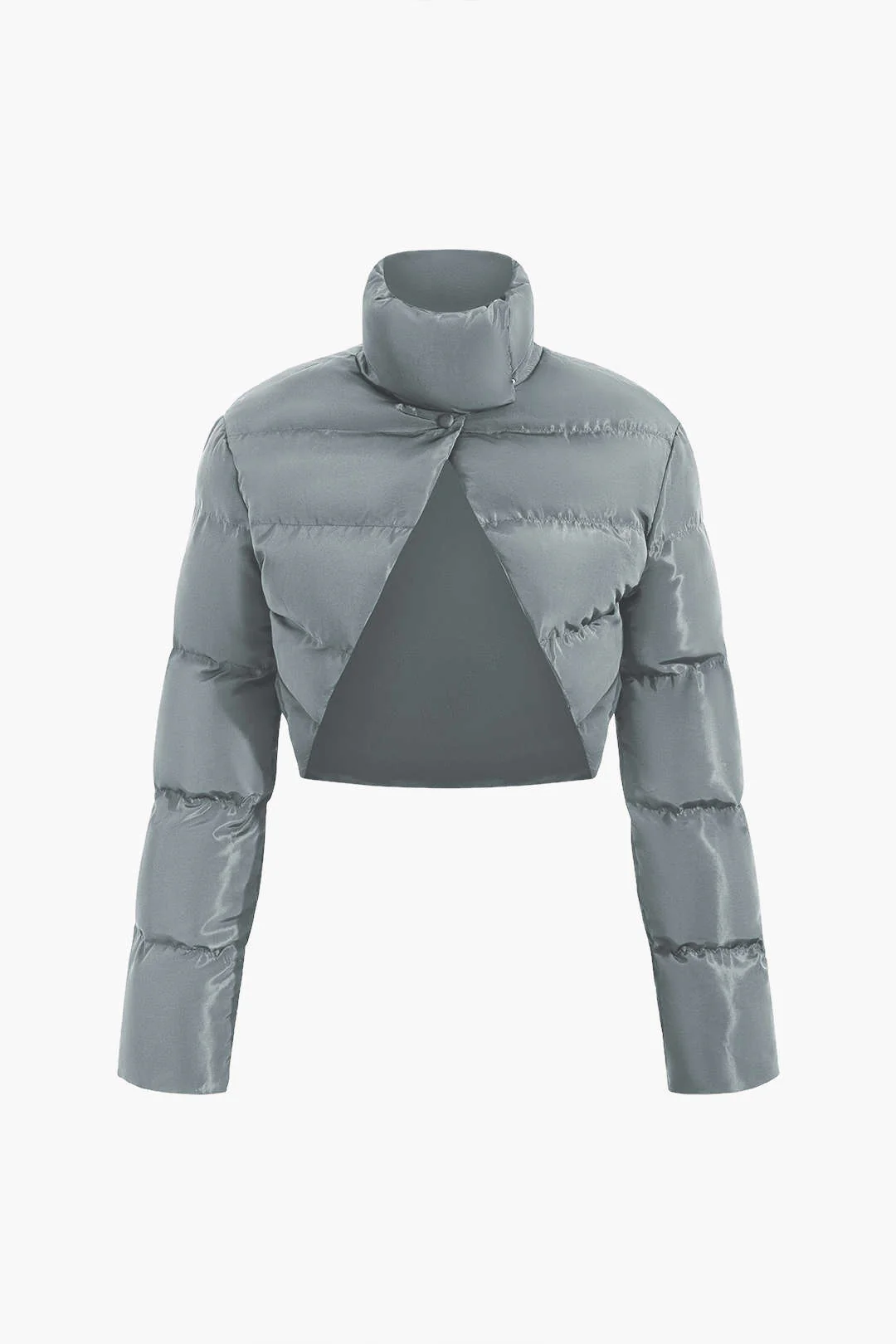 Stand Collar Cut Out Puffer Jacket - Image 10