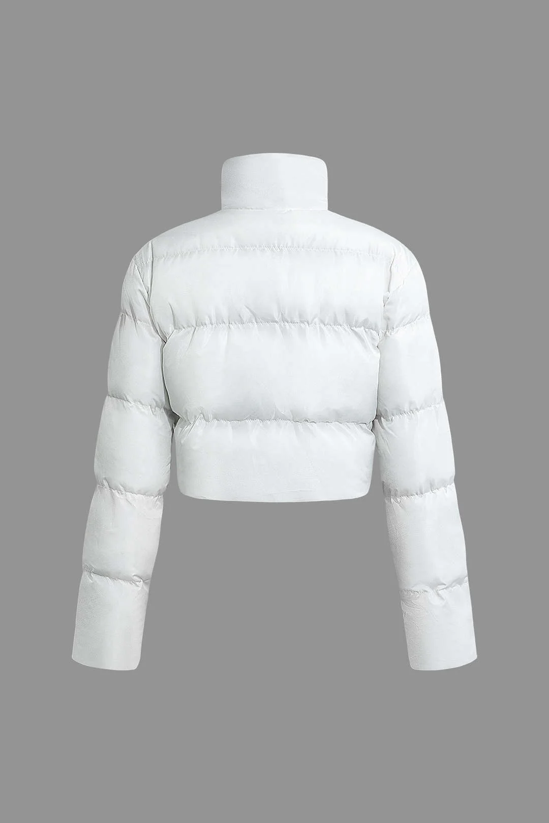 Stand Collar Cut Out Puffer Jacket - Image 13