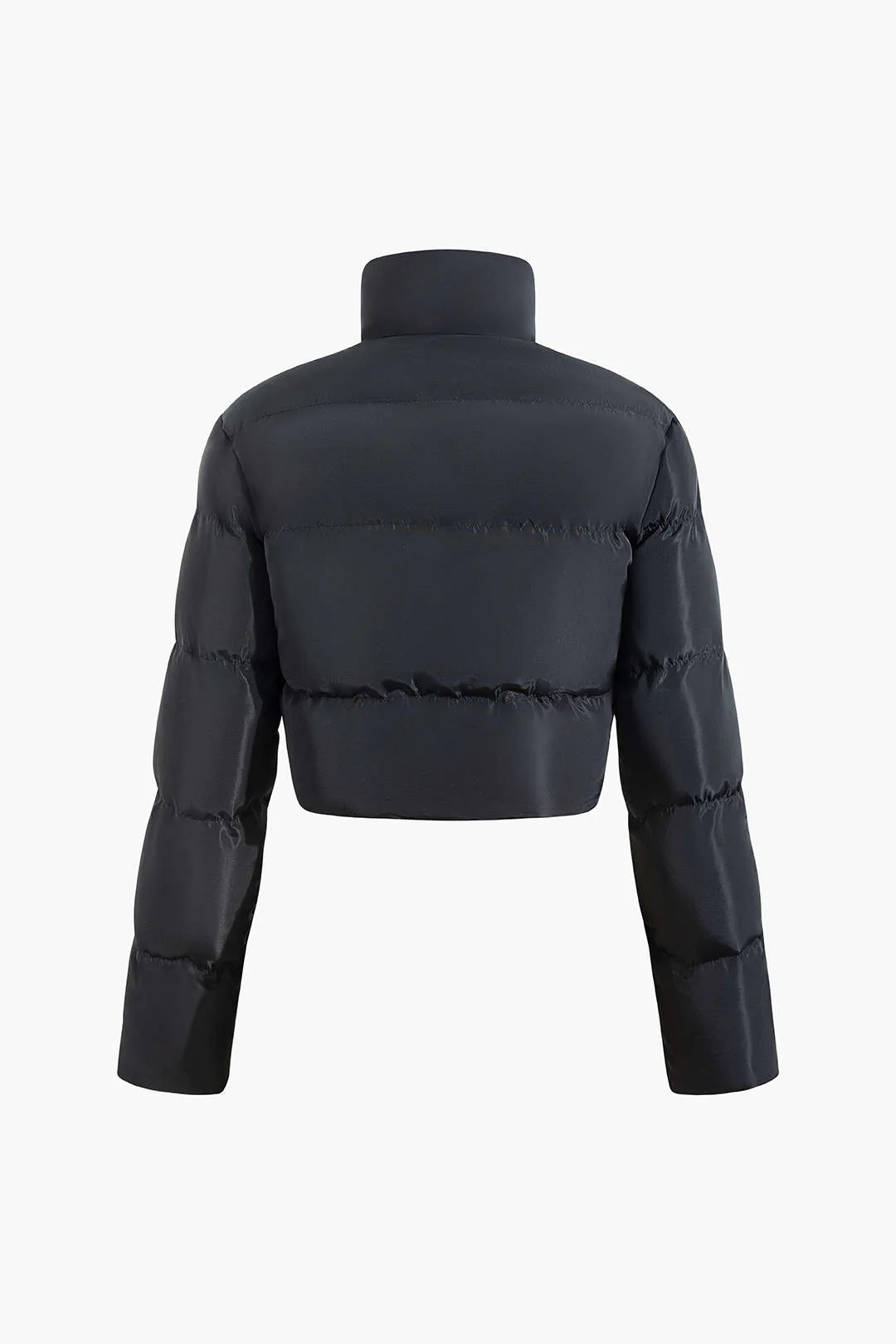 Stand Collar Cut Out Puffer Jacket - Image 7