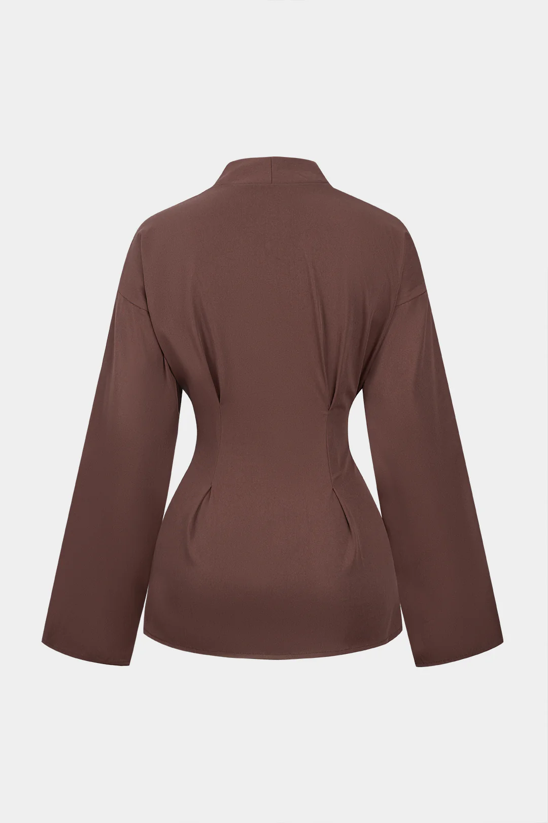 Metallic Button V-Neck Pocket Long-Sleeve Shirt - Image 7
