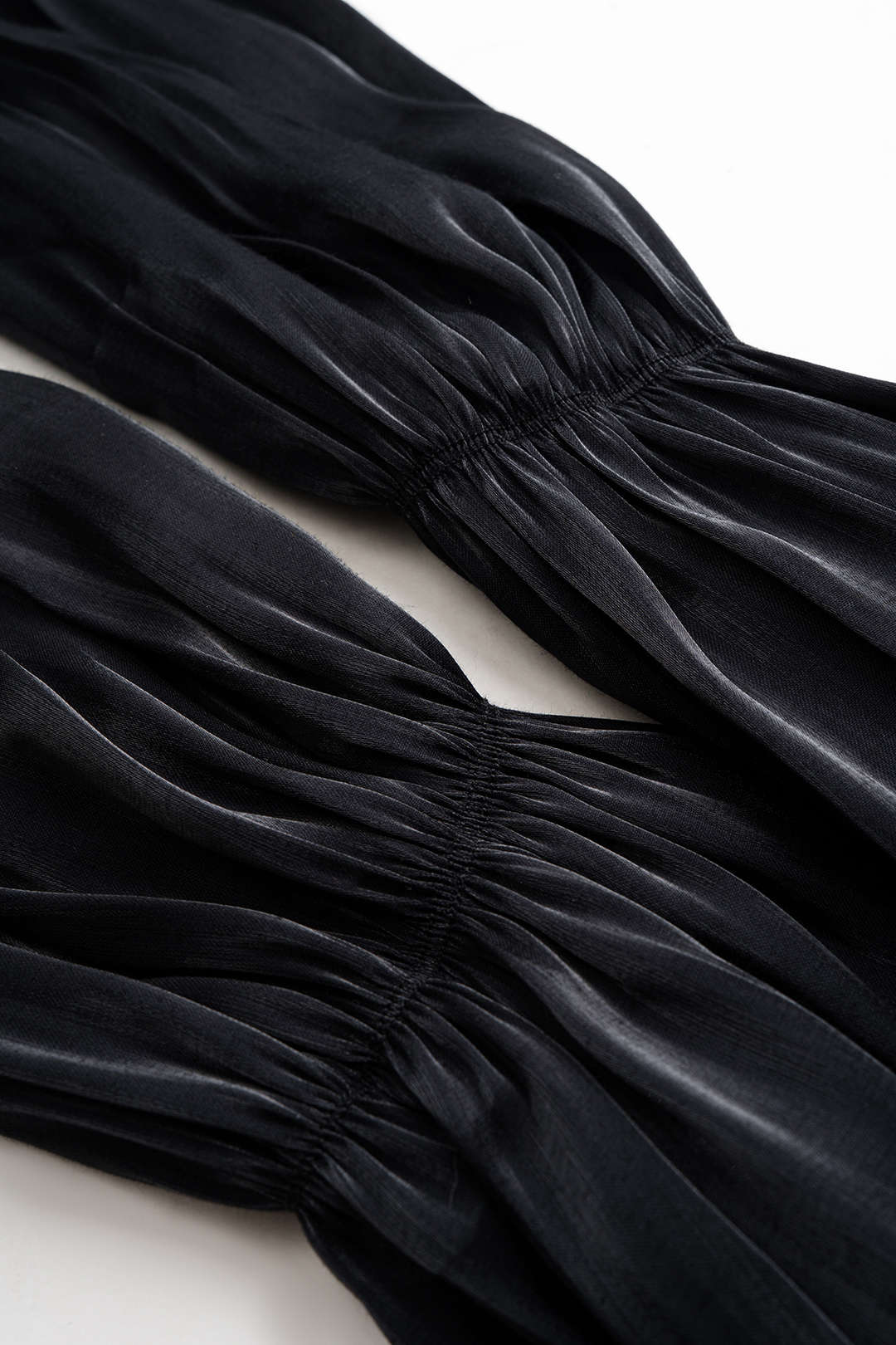 Satin Patchwork Metallic Button Long-Sleeve Shirt - Image 3