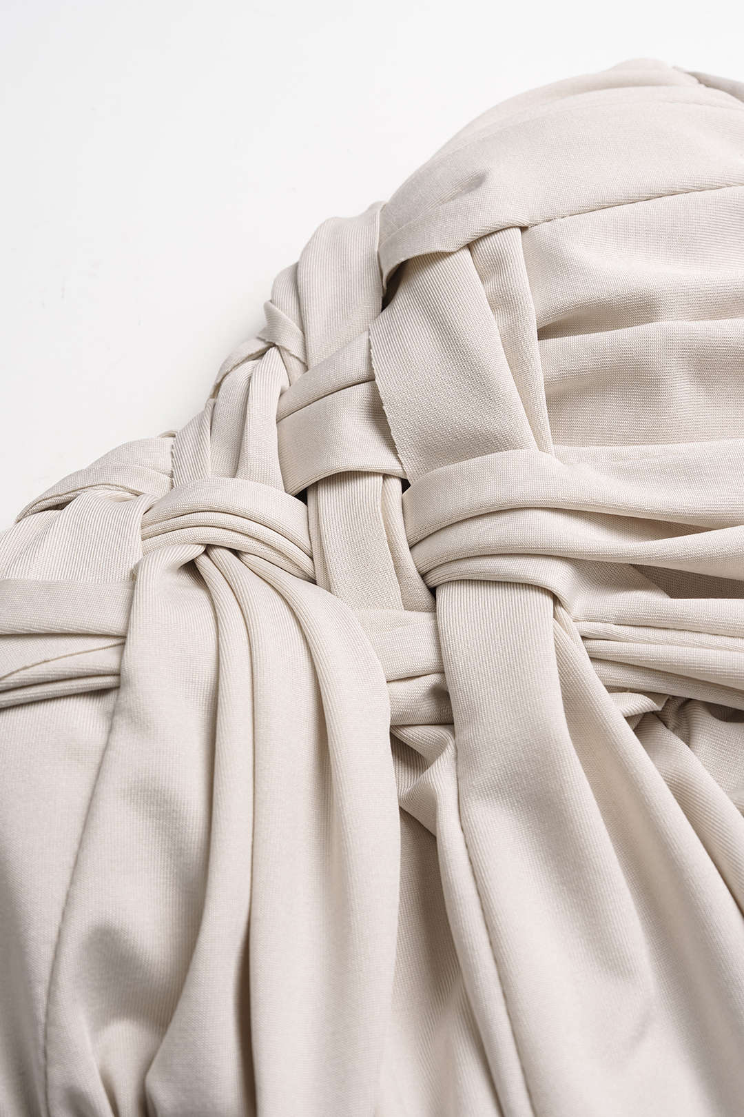 Solid Woven Ruched Tube Top - Image 4