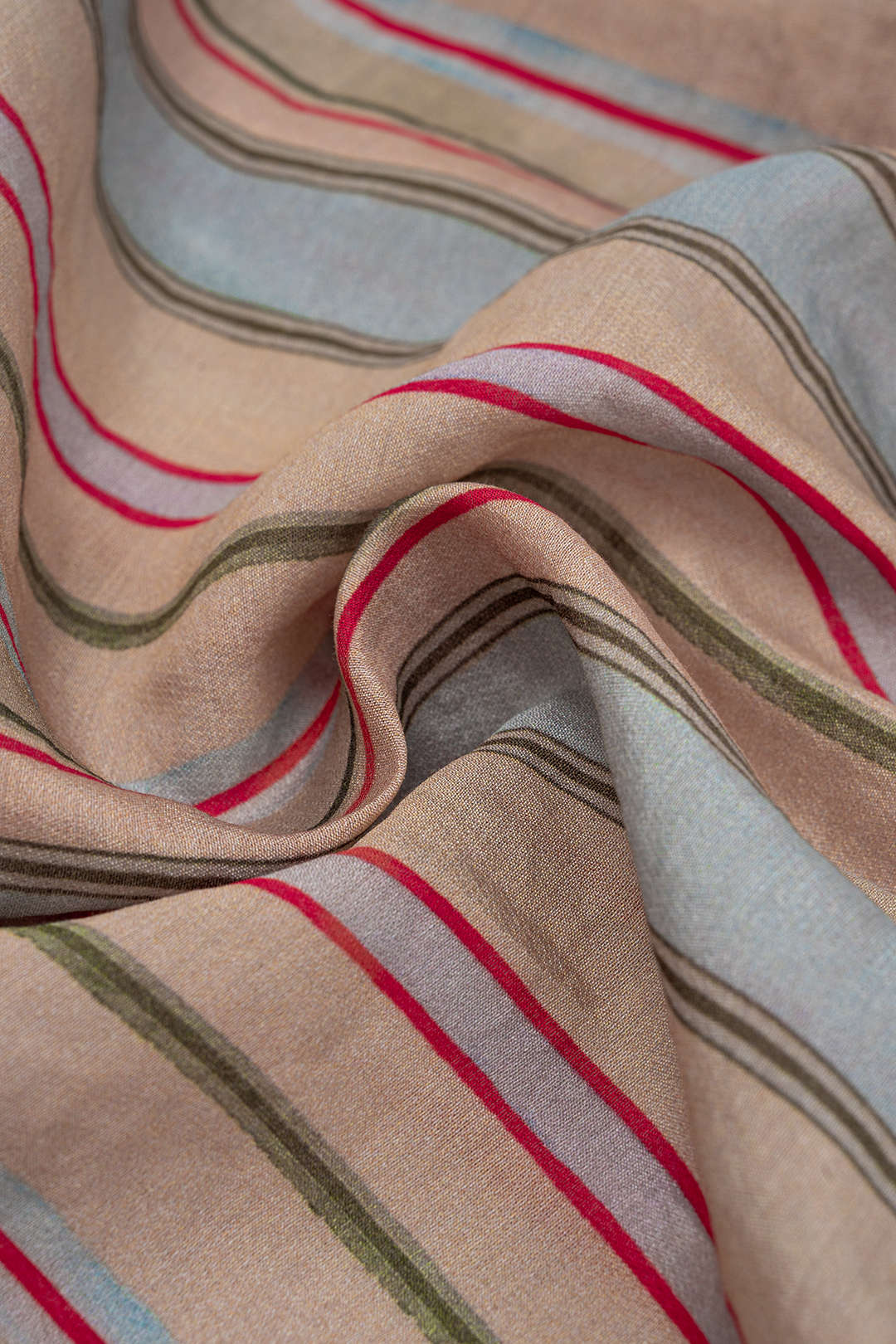 Stripes Print Button Tie-Up Asymmetrical Short-Sleeve Shirt - Image 5