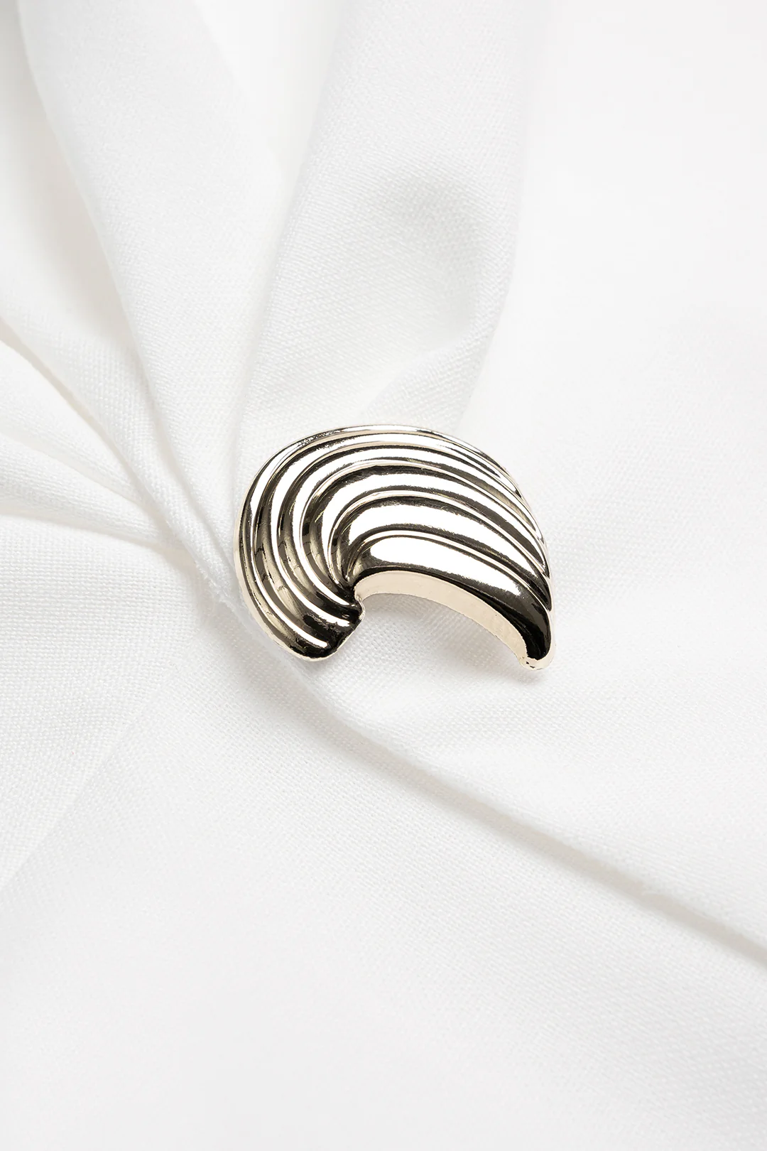 V-Neck Metallic Asymmetrical Short-Sleeve Shirt - Image 3